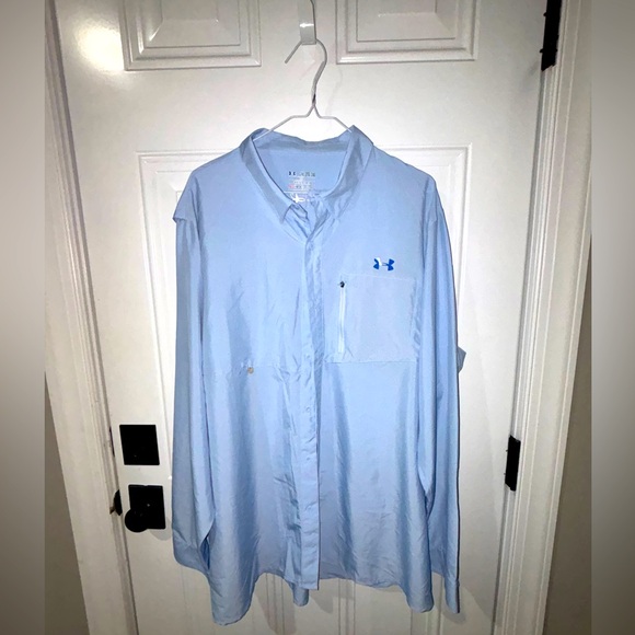 Under Armour Other - Under Armour Men's XXL Loose Shirt Lightweight Zip Chest Pocket Light Blue